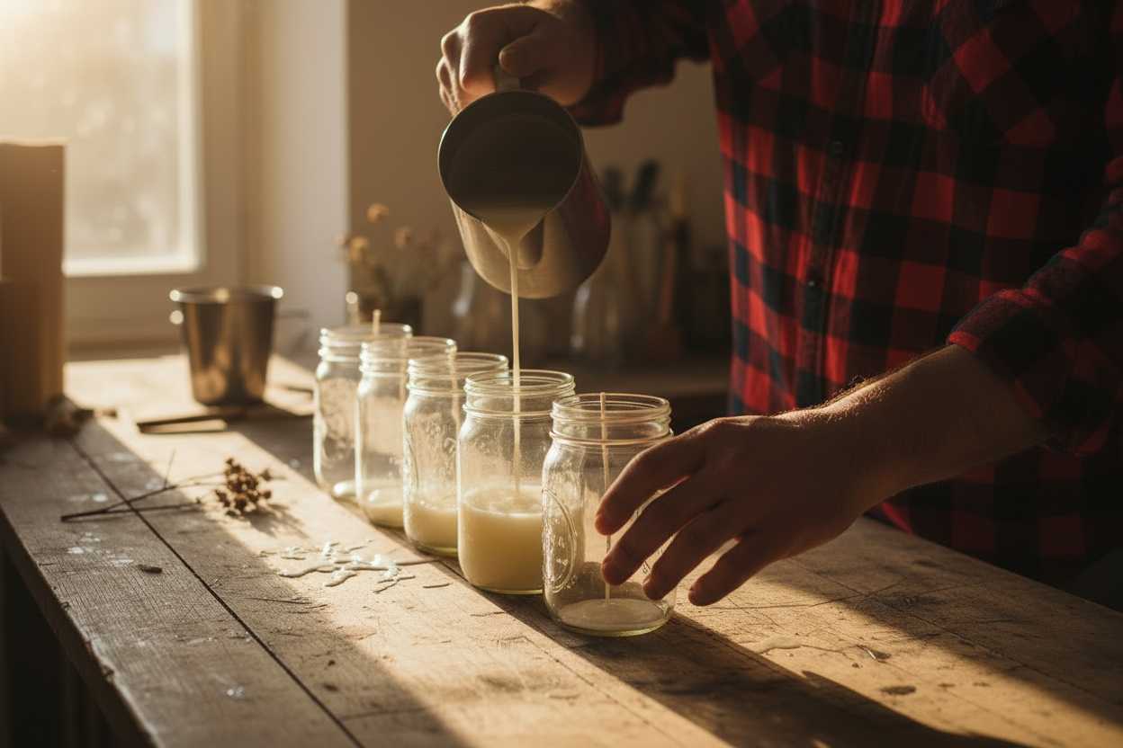 Make the hands large, and masculine, like a 200lb man in flannel
